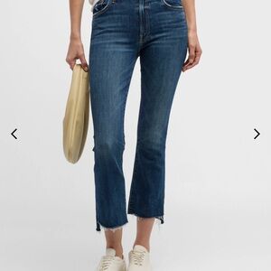 MOTHER Jeans Insider Crop Step Frayed Jeans NWOT Teaming Up SZ 32
